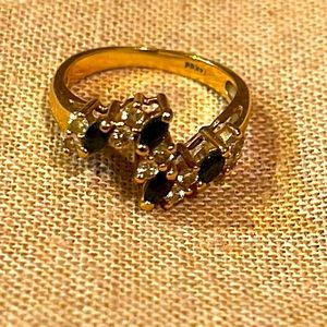 Sapphire/diamond ring